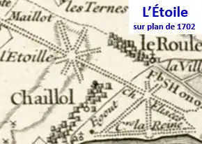 Karte des Platzes L’Étoile, 1702.