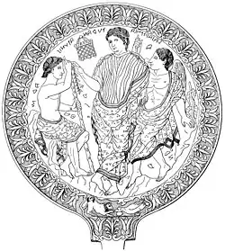 Eine männliche Figur mit der Bezeichnung Lasa Sitmica (rechts)