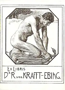Jugendstil-Exlibris für Richard von Krafft-Ebing, um 1900