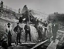 Ausgrabung des Schiffsgrabes in Oseberg