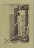 Jugendstil-Exlibris für Eugen und Helene Ollendorff in Breslau (Radierung von Helma Fischer-Oels, 1. Hälfte des 20. Jahrhunderts)