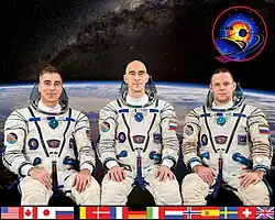 v. l. n. r.: Chris Cassidy, Anatoli Iwanischin und Iwan Wagner