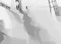 Expeditionsteilnehmer an Bord der Herzog Ernst (1912).