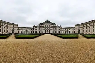 Das Jagdschloss Stupinigi, 10 km südwestlich von Turin.