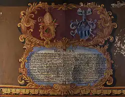 Wappentafel von Berthold von Wehingen im Fürstengang Freising