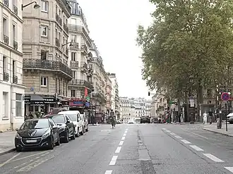 Blick in südliche Richtung; auf der rechten Seite die Place Monge