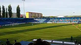 Das Stadion bei dem Spiel FK Senica - MŠK Žilina am 10. Mai 2013