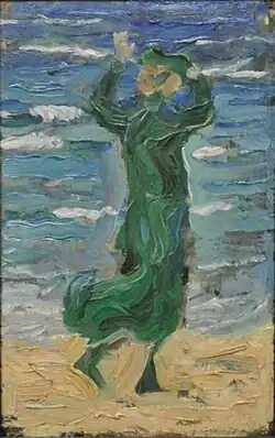 Frau im Wind am Meer (Franz Marc)