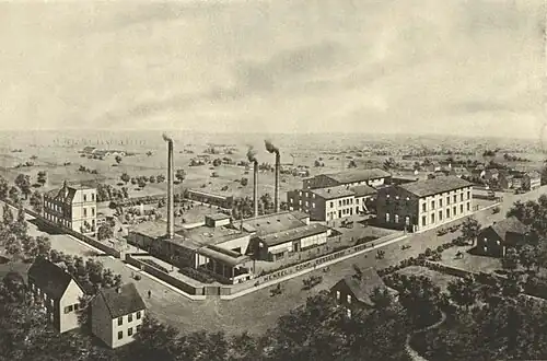 Bleichsodafabrik, Henkel & Co. Gerresheimer Straße 171, Düsseldorf-Flingern Süd (Abbildung von 1896)