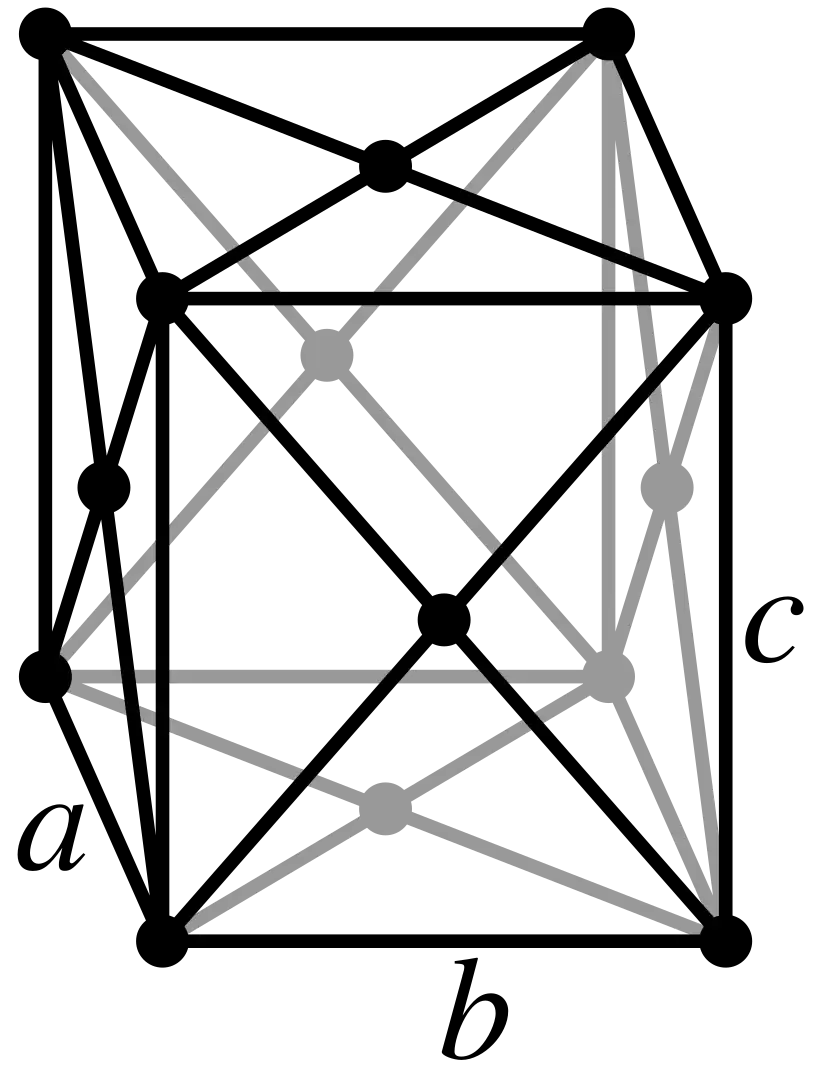 Orthorhombisch flächenzentriertes Gitter: oF