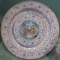 Fayence-Teller aus dem Besitz des Christoph II. Scheurl mit Ehewappen Scheurl/Fütterer (von 1532)