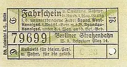 Spandau West – Hennigsdorf (40 Pf.), 1923