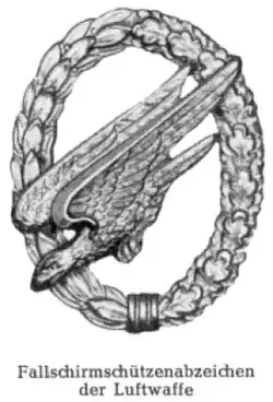 Fallschirmschützenabzeichen der Luftwaffe in der Version seit dem 26. Juli 1957