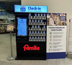 famila Scan and Go x shopreme Handscanner Check-in Station