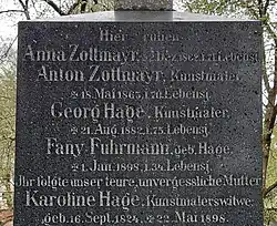 Familiengrab Hage-Zottmayr auf dem Alten Südlichen Friedhof München, Sektion 29