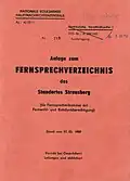 Deckblatt Anlage zum Fernsprechverzeichnis des Standortes Strausberg mit Fernwahl- und Richtfunkberechtigung.