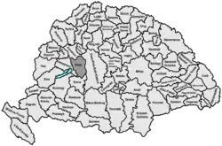 Lage des Komitats Fejér