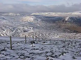 Blick vom Gipfel des Ben Chonzie zum Ben Lawers