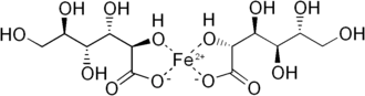Strukturformel von Eisengluconat