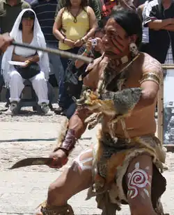 Tolteke mit Grisfuchsfellschmuck, Ritualtanz, 2012