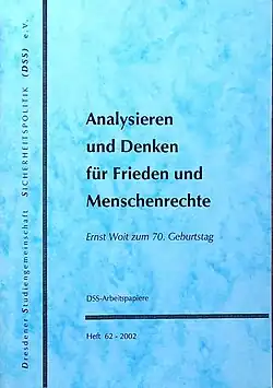 Festschrift, Ernst Woit zum 70., DSS-AP, Heft 62, 2002, Umschlagtitel.
