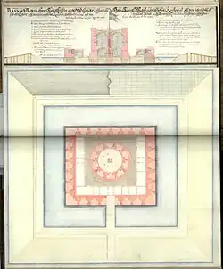 Plan des Inselforts Walfisch im Jahre 1682