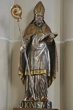 Barocke Holzfigur des Hl. Dionysius