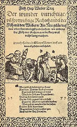 Titelblatt der Ausgabe von Flöh Haz \ Weiber Traz aus dem Jahr 1577