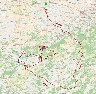 Karte La Flèche Wallonne 2015