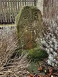 Hist. Grenzstein mit Baum und Hirschstange