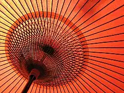 Japanischer Kyo-Wagasa-Schirm mit 70 Speichen[11]