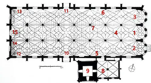 Gleich breite Kirchenschiffe der Stadtpfarrkirche St. Martin in Lauingen (Donau), 1516–1520