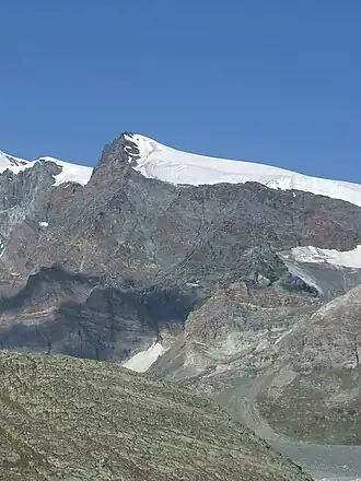 Fluchthorn und Schwarzberggletscher von Osten, aus dem Ofental