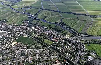 Ritterhude, Hamme und oben links Schleuse
