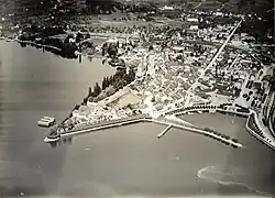 Früheste Flugaufnahme von Rapperswil, Schweiz, 1919