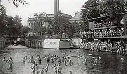 Das Flussbad in Lindenau um 1910