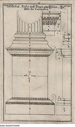 Korinthische Ordnung nach Palladio, übertragen von Georg Andreas Böckler, 1698