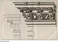 Konsolgesims in einem Architekturtraktak (Charles Philippe Dieussart, 1692)