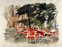 Aquarell Fränkischer Biergarten