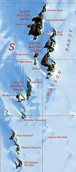 Satellitenbild der Masson Range