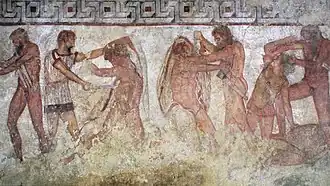 Schlachtenszene, ganz links Mastarna