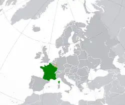 Lage von Frankreich und Luxemburg