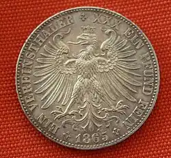 Revers des Frankfurter Vereinsthalers 1865