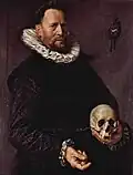 Frans Hals: Bildnis eines Mannes mit einem Totenkopf in der linken Hand