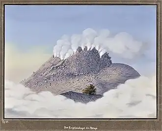 „Der Eruptionskegel des Merapi“
