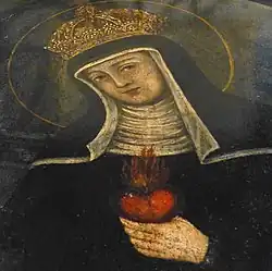 Porträt der seligen Irmengard auf ihrer Tumba