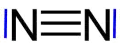 Stickstoffmolekül mit zwei freien Elektronenpaaren.