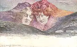 Postkarte Nebelwand und Rotwand, 1910