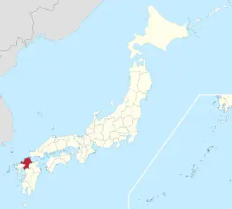 Lage der Präfektur Fukuoka in Japan