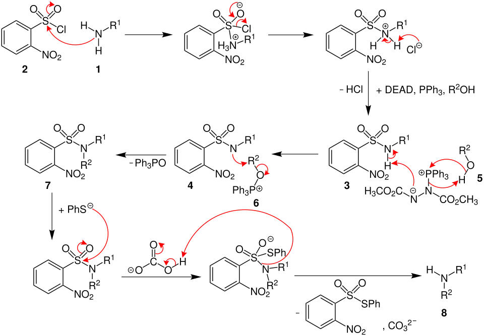 Mechanismus der Fukuyama-Amin-Synthese